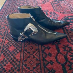 Black Leather Ankle Boots